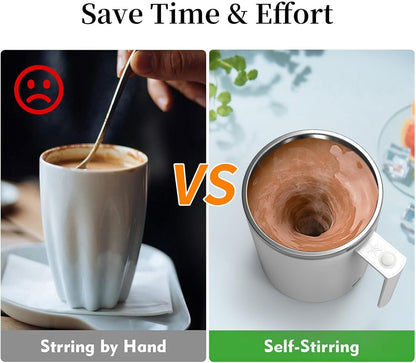 Rechargeable Self Stirring Mug, Self Stirring Coffee Mug Auto Magnetic Mug Magnetic Stirring Cup Rotating Home Office Travel Electric Stirring Mug Suitable for Coffee/Milk/Hot Chocolate