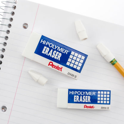 Hi-Polymer Block Eraser, Large, White, Pack of 10 ZEH-10 Erasers (ZEH10PC10)